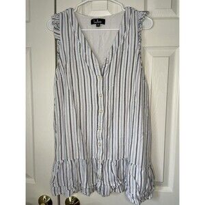 Lulus Striped Mini Summer Tank Dress Women Medium